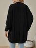 2025 European & American Women's Autumn/Winter Solid Color Mid-Length Knitted Cardigan Sweater