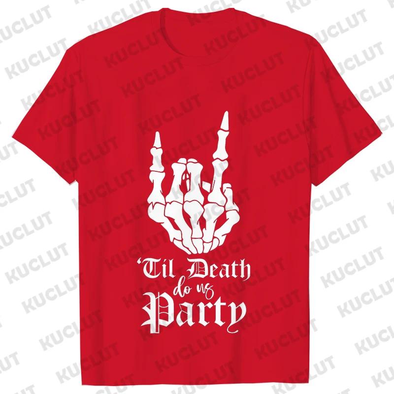 Punk Rock Bachelorette Party Blouse Team Bride or Die T-shirt Bridal Shower Wedding EVJF Tees Single Farewell Skull Graphic Tops