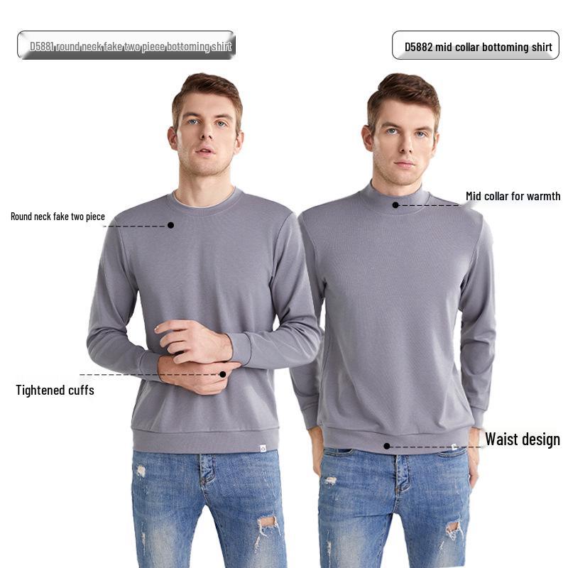 Anthem Men's Slim Fit Wool Mid-Neck Long Sleeve Warm Base Layer for Autumn/Winter
