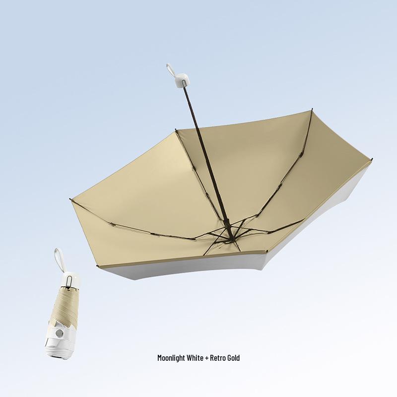 Ultralight Five-Fold Pocket Umbrella: Mini Black Glue Sunshade for Rain or Shine