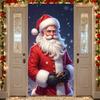 Holiday Decoration Gift Boxes Seasonal Banner Christmas Banner Cheerful Expression Santa Claus Banner For Family Gathering