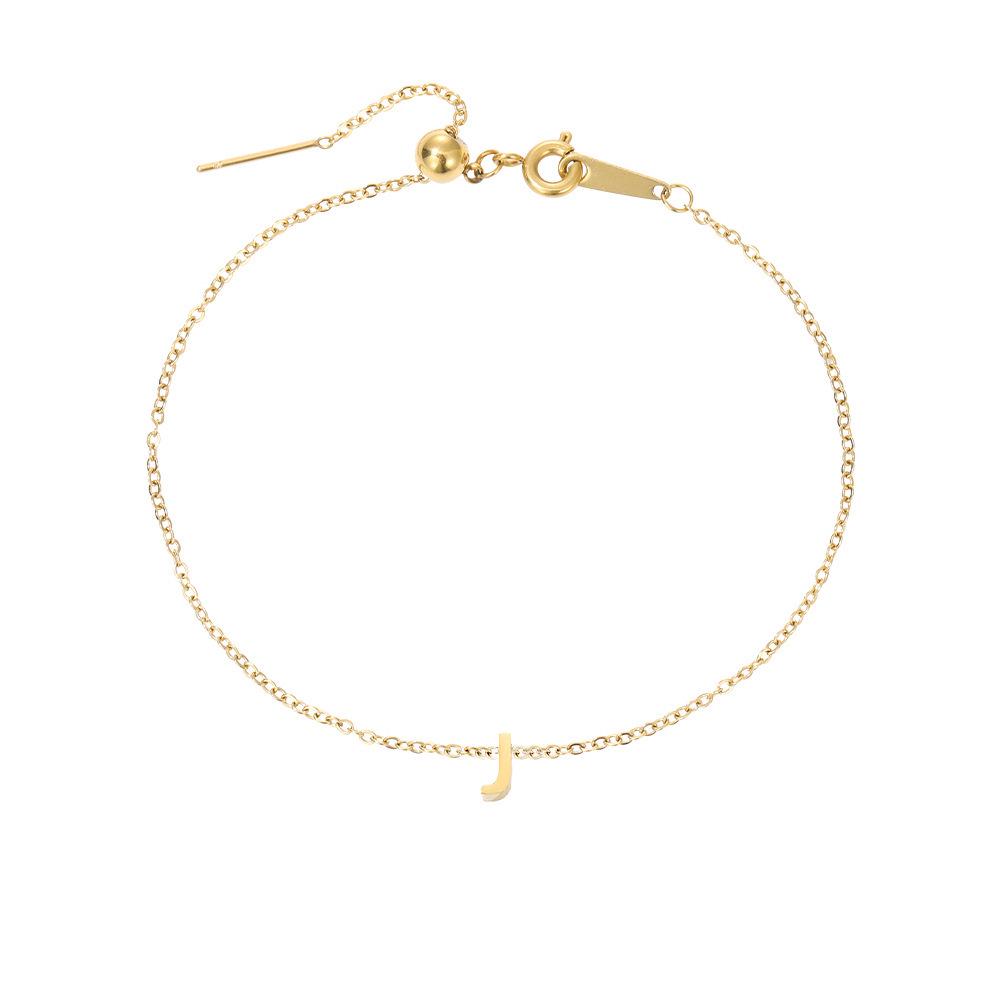 Gold-Plated Titanium Steel DIY Name Bracelet for Women – Versatile, Elegant Gift Jewelry