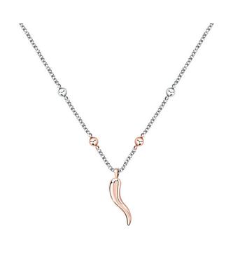 Colar de aço inoxidável em tom de ouro rosa Istanti SAVZ04 para mulheres