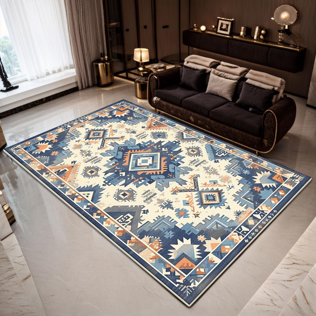 Bohemian Floral Design Home Decoration Luxury Large Rugs for Living Room Non-slip Carpet for Rooms Foldable Study Decoration Mat