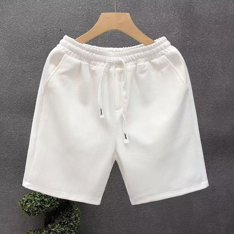 

Simple and Versatile White Shorts Men s Summer Wear Solid Color Five-point Sports Pants for Men s Loose Beach Pants M білий