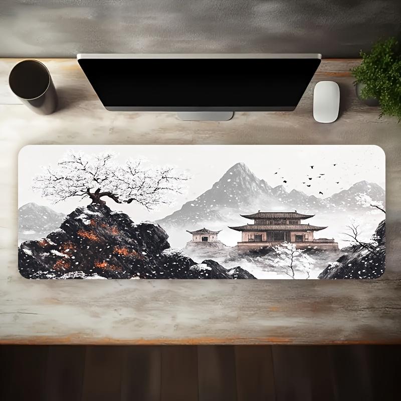 Desk Setup Gaming Mouse Pad Large Cloth Surface Non Slip Rubber Base Desk Mat for PC Laptop Keyboard