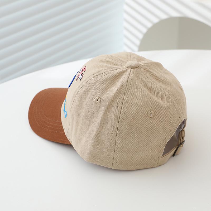 Korean Style Children's Embroidered Dino Baseball Cap – Spring New Arrival, Sun Protection for Boys & Girls.