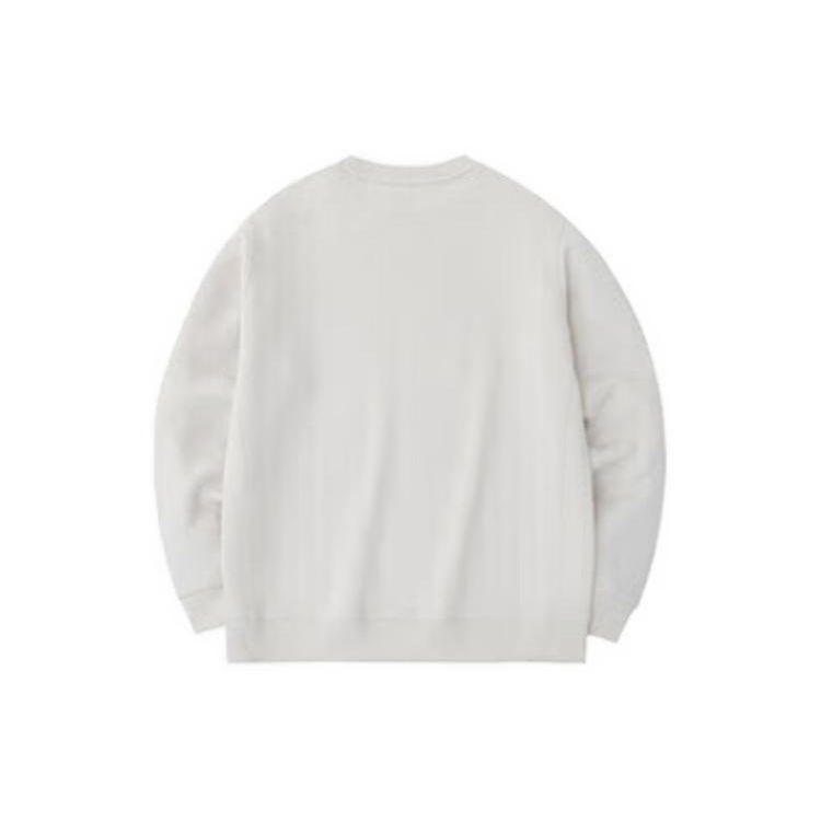Anta Lifestyle Series Letter Round Neck Pullover Loose Sweatshirt Unisex Sweatshirt Stone-White 152338701-1