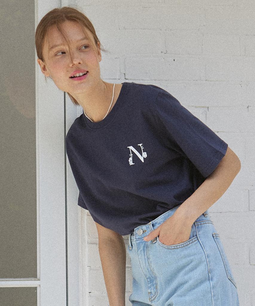 NONLOCAL Silhouette Back Point T-Shirt - Navy