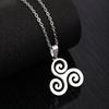 Triskele Symbol Pendant Necklace Stainless Steel Jewelry Gift for Women Men