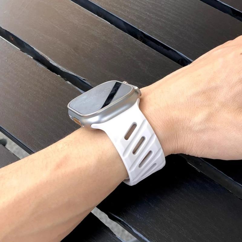 Dvoubarevný sportovní řemínek pro Apple Watch Ultra 3/2/1 49mm 41 42 45 44 46mm prodyšný silikonový pásek pro Iwatch řadu 11 10 9 8 7 SE