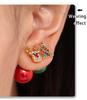 Xinyixin Christmas Tree Reindeer Zircon Stud Earrings with Colorful Bead Backs
