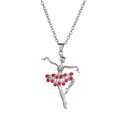 Lady Ballerina Anhänger Halskette Strass Charm Schmuck Weihnachtsgeschenk