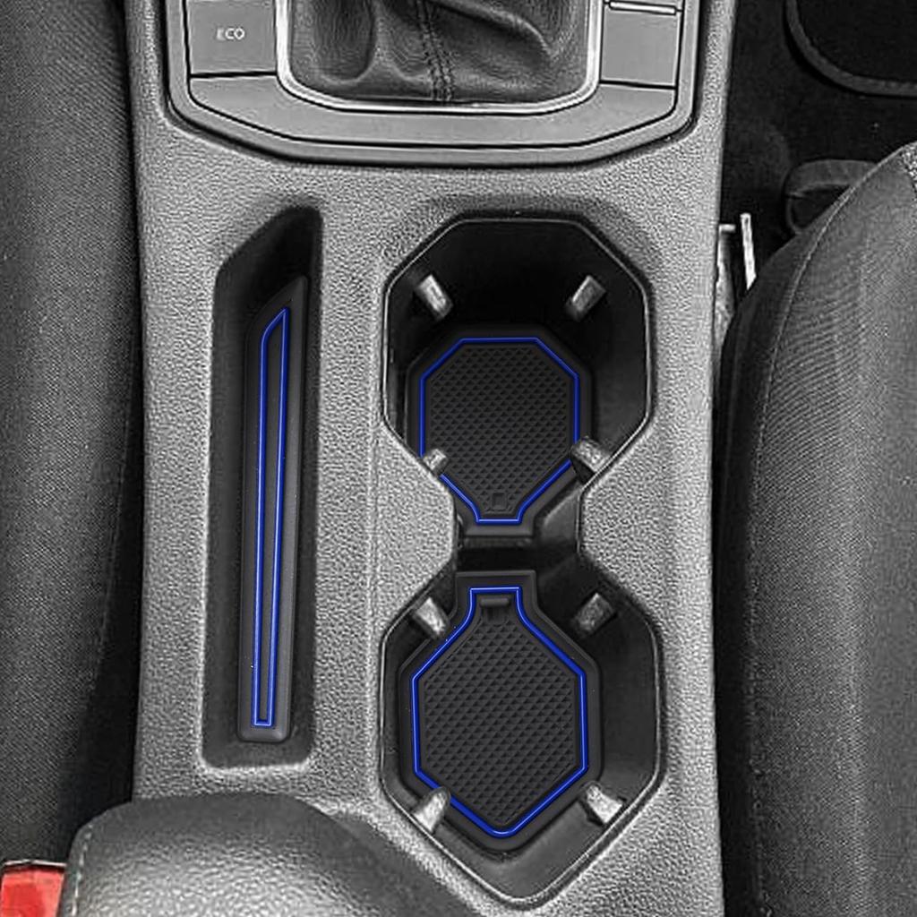 Auovo Protector Mats For Volkswagen Jetta Accessories 2025 -2024 Fit Cup Holder Erts Door Console Liners Dust Mat Car Interior Trim(10-Pc Set)(Dark