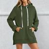 Women's Fashion Hooded Pocket Split,Hem Fleece,Lined Long,Sleeve Pullover Sweatshirt