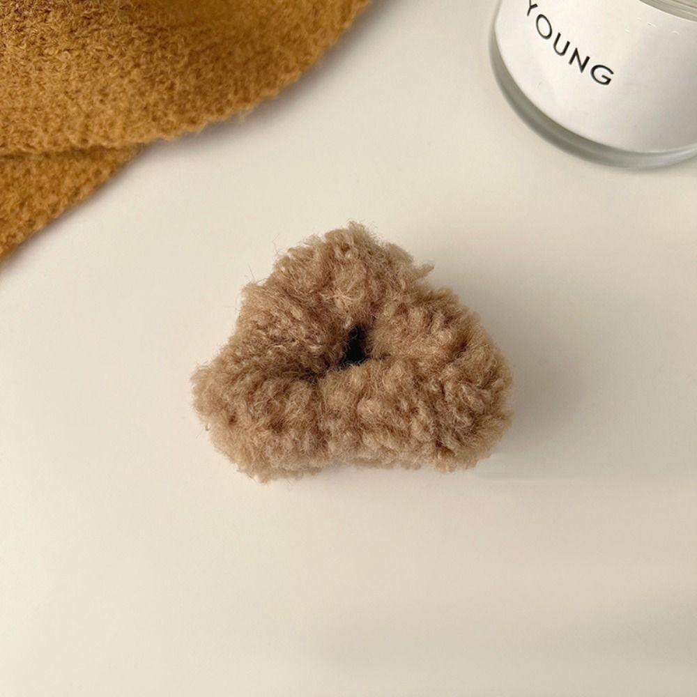 Lambhair Small Bear Ear Hair Claw Small Size Mini Cat Ear Hairgrip Plush Cat Ear Hair Clip  Daily