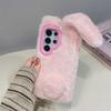 Luxury 3D Rabbit Ears Warm Furry Plush Phone Case For Samsung Galaxy S23 S24 S25 S26 Ultra Plus A56 A54 A55 A36 Shockproof Cover Camera Frame Stand