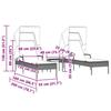 VidaXL Chaises longues lot de 2 avec auvents et table gris poly rotin, lit de bronzage, chaise longue inclinable, lit de 3261571