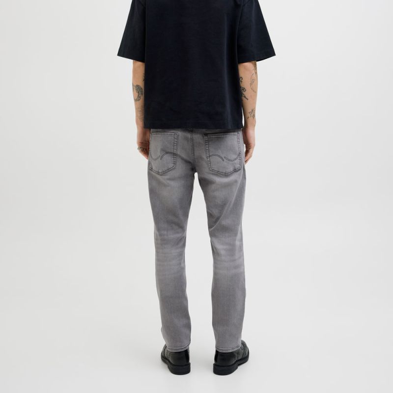 Zippered Jeans Grey Denim Clark Stretch Tapered Men JACK & JONES