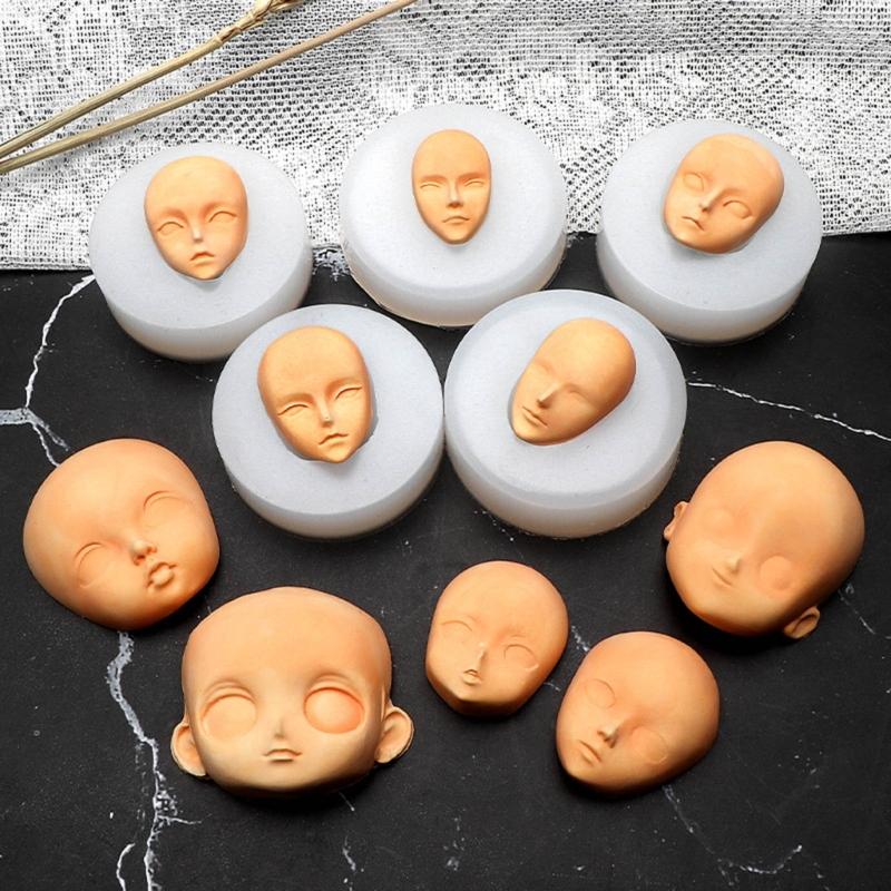 3D Dolls Head Baby Face Mold Silicone Cake Mold Model Handmade Soap Clay Plaster Mold Fondant Chocolate Sugar Craft Mold