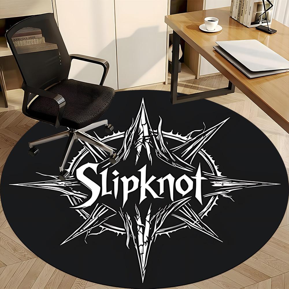 1 Stück Slipknot Band Logo Büro Runder Teppich Perfekt für das Büro Rutschfeste Rückseite, Dekorative Fußmatte yy250916009