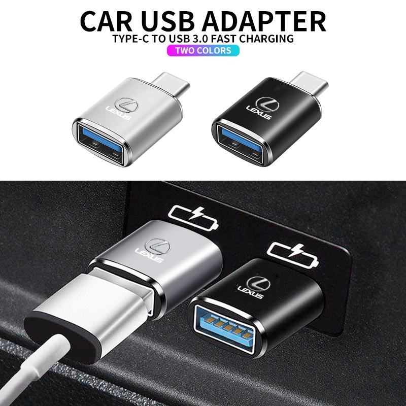 Car Type-C To USB 3.0 Interface Mini Converter Charging Adapter For Lexus IS250 IS200 CT200h GS300 LS430 RX450h LX570 IS300