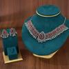 Luxury Vintage Ethnic Style Fashion Jewelry Sets Elegant White Crystal Pendant Necklace and Drop Earrings