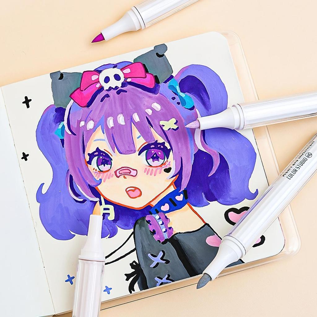 9pcs Color Studio Markers Set Soft Head Brush for Art Painting Drawing Manga Sketch Rocks Fabric