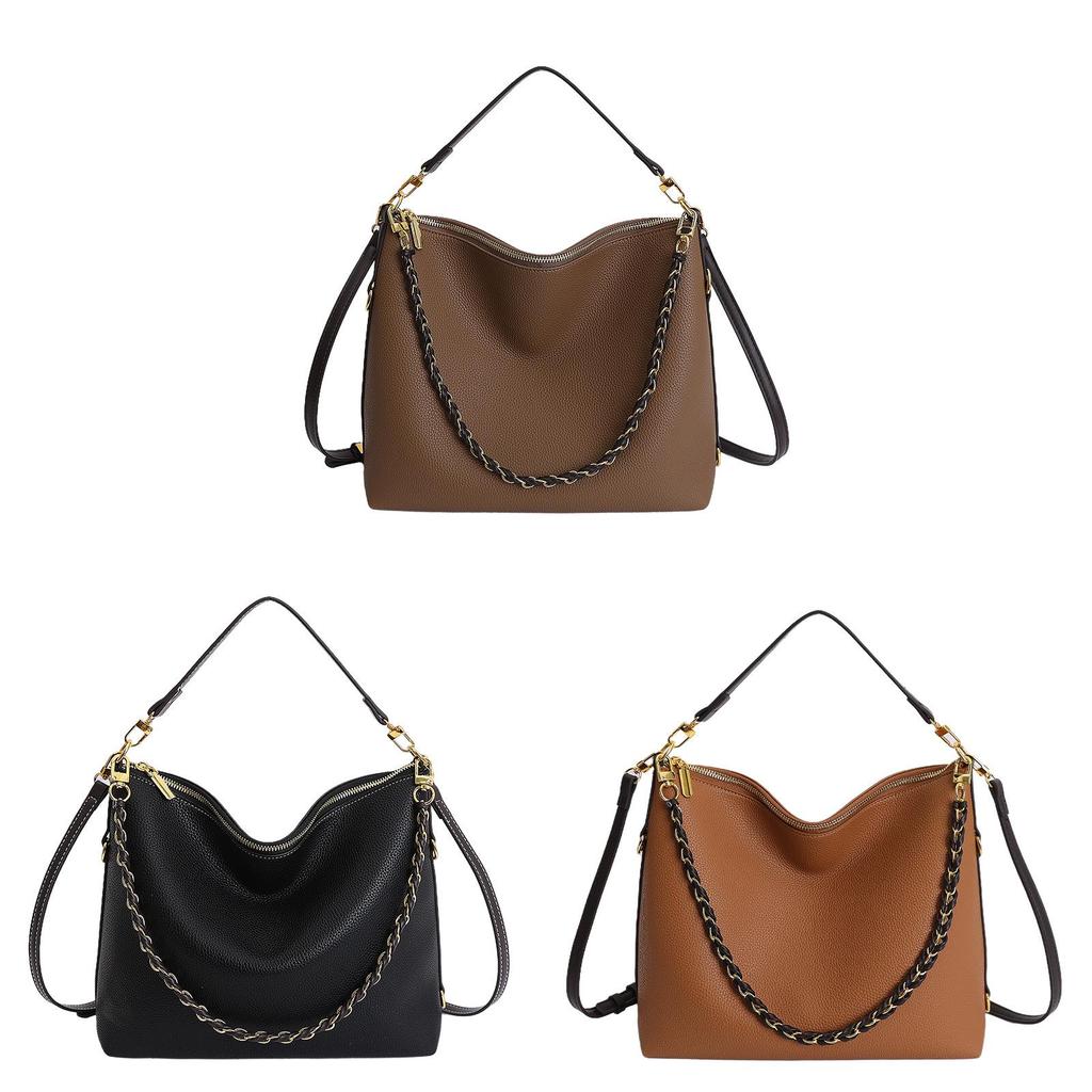 Classic Pu Soft Leather Tote Bag For Women With Chain Strap And Inner Pockets For Daily Use