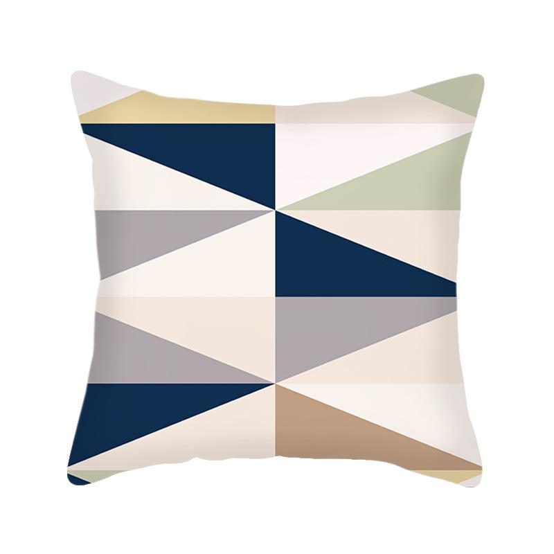 New European Style Simple Pillowcase Creative Geometric Cotton Cushion Cover