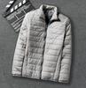 Men Autumn Winter Warm Lightweight Hooded Cotton Jacket Fashionable Short Casual Portable Stand Collar