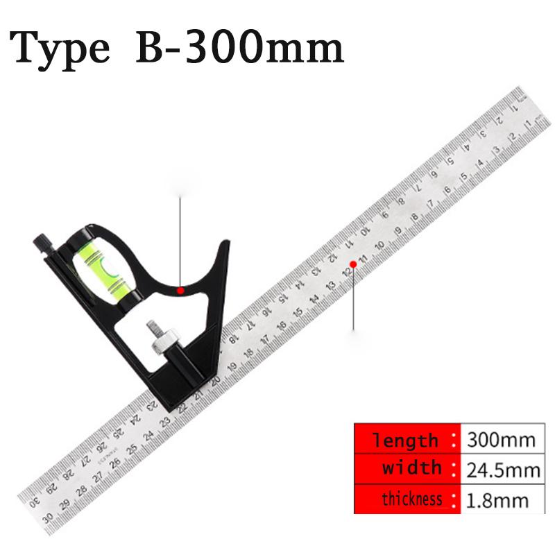 3 In 1 Combination Angle Ruler Set Engineer 300/600mm Adjustable Multi Combination Right Square Protractor Measuring Tool Set