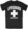 Lifeguard Miami Beach Men T Shirt David Hasselhoff, Cult, Miami, Florida, Baywatch Black