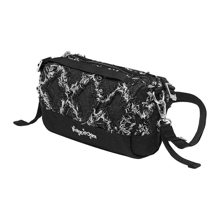 Li Ning Brushed Embroidered Logo Cotton Shoulder Crossbody Bag Unisex Bags Black ABDT243-1