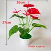 Anthurium Artificial Red Potted Flower For Outdoor Events Decoration Interior