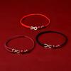 Benmingnian Cinnabar Red String Bracelet & Infinite Richness Anklet Set for Women