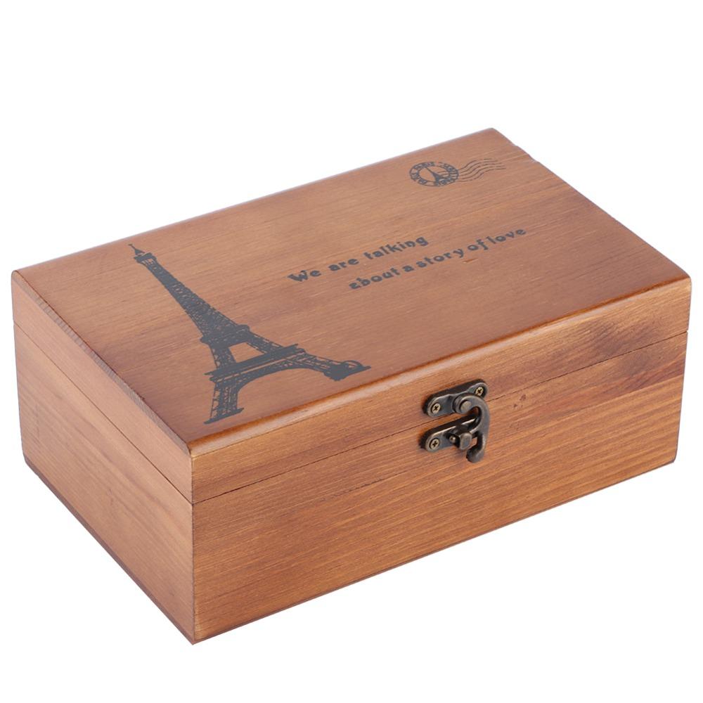 Vintage Style Needle Thread Box Wooden Material Sewing Kit Box Thread Storage Case  Home Sewing