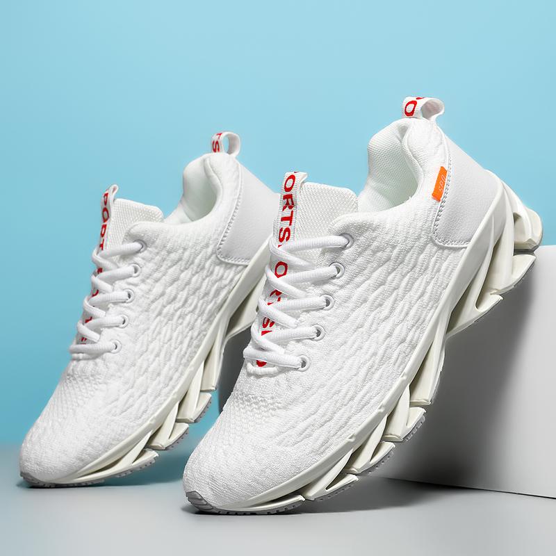Men Fitness Gym Athletic Sneakers Breathable Mesh Elastic Cushion Light Non Slip Shock Absorb Outdoor Jogging Daily Wear Casual