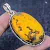 Natural Bumble Bee Jasper 925 Sterling Silver Jewelry Pendant 2.56" Q9J05