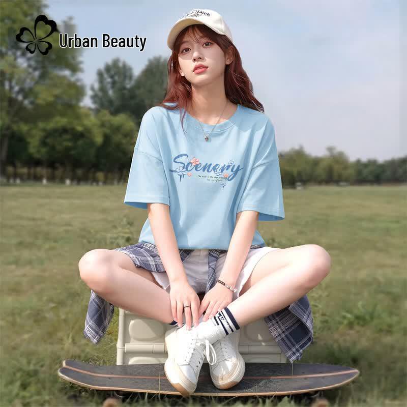 Women s Pure Cotton Loose-Fit Short Sleeve T-Shirt 2XL