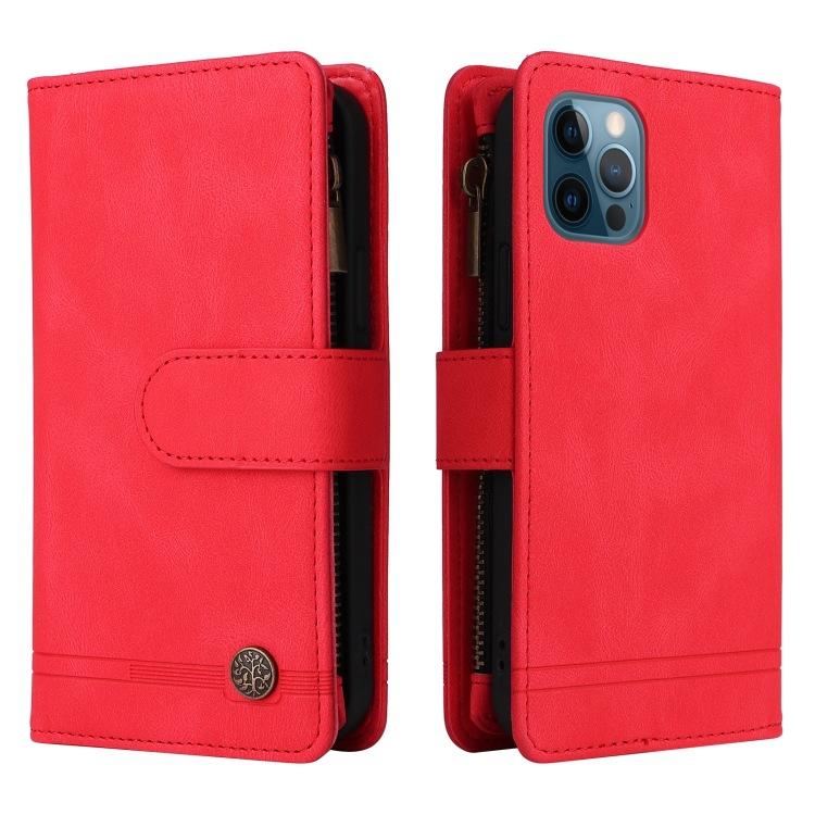 Applicable to iPhone17 leather case 16Pro Samsung S24 multi-card zipper wallet diagonal span leather case A05S matte solid color