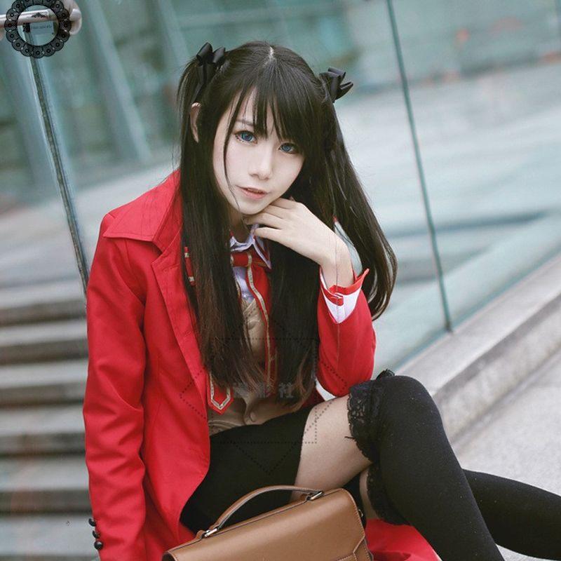 Fatestaynight Tohsaka Rin und Kirigaya Sakura Cosplay Kostüme Schuluniformen