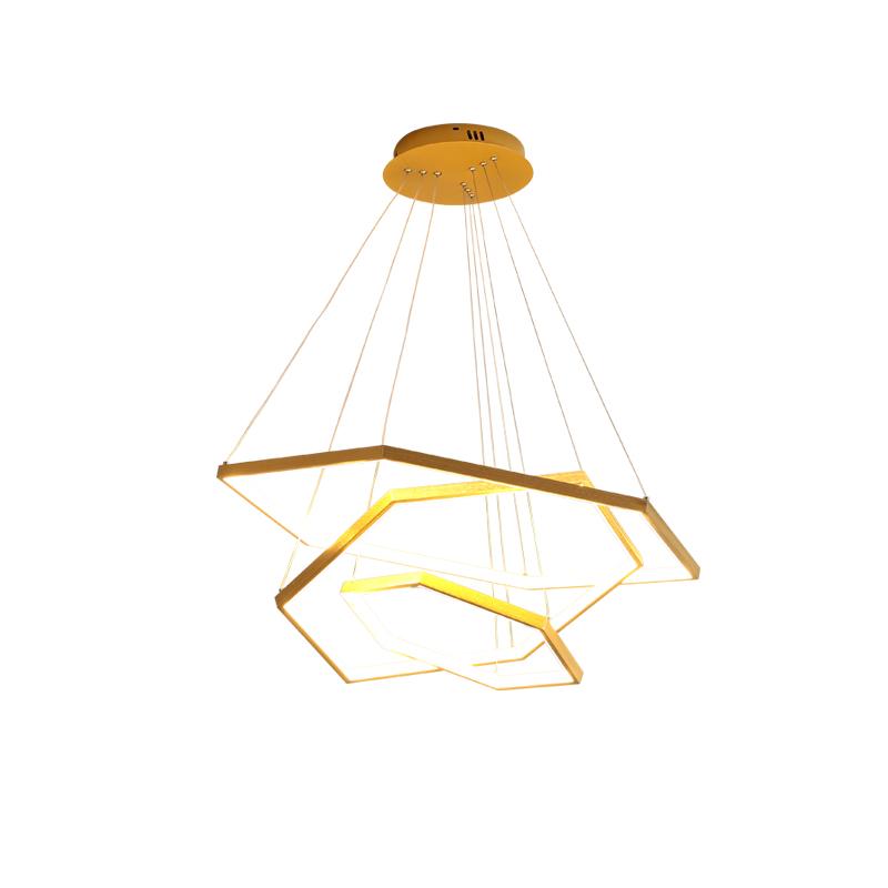 Minimalist Light Luxury Living Room Chandelier Villa Duplex Building Pendant Lamp LED Restaurant Stainless Steel Hanging Fixture