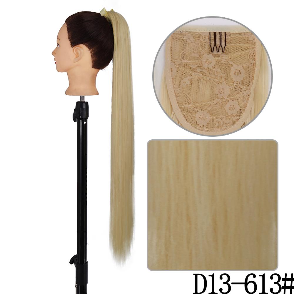 MISS WIG Synthetic 22 Inch Women Ribbons Long Straight Ponytail Hair Extensions Heat Resistant Ponytail Extensions for Women