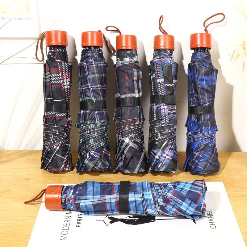 Классический трехскладной зонт Nanqiao в клетку