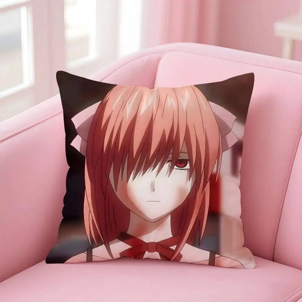 Anime E-Elfen L-Lied Pillow Case Custom Printed Brushed Fleece Pillow, Baby Skin-Touch, Eco-Friendly Dye-Sublimation Cushion For