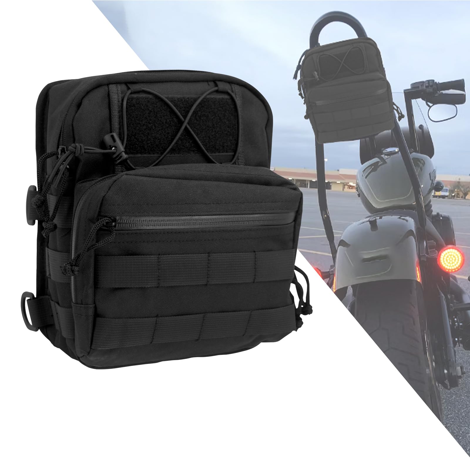 

HDBUBALUS Tool Universal Motorcycle Front Storage Handlebar Sissy Bar Accessory Tool for and Black Bag, Bag, Bag, Pouch, Pouch, Saddlebag, Harley,