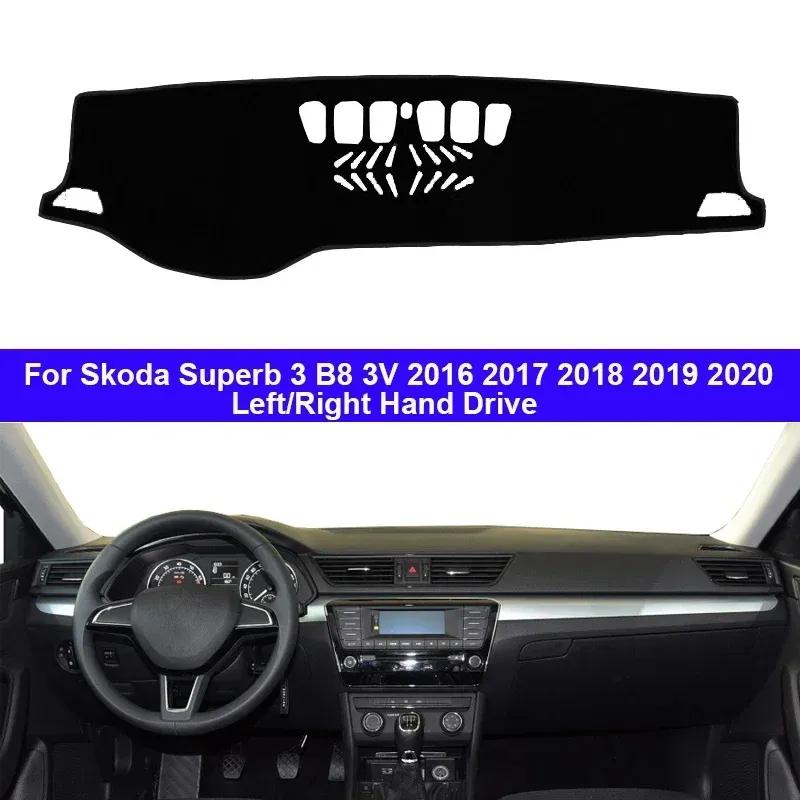 Car Dashboard Cover Non slip pad For Skoda Superb 3 B8 3V 2016 2017 2018 Car Dash Mat Sun Shade Pad Anti-UV Cushion