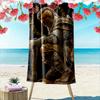 Warrior's Meditative Strength Print Beach Towel, Quick Drying, Suitable for Travel, Outdoor Sports, Jogging, the Beach and Swimming, Gift