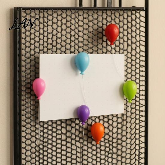 Office Magnetic Decor 6Pcs/Set 3D Balloon Refrigerator Magnet, Shape Memo Photo Holders Holder Decorative Magnet for Whiteboard Locker Fridge